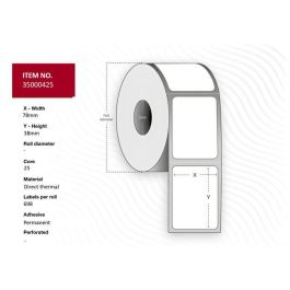 Capture Label 78 x 38 - Core 25. White. Premium. DT. Permanent. 698 labels per roll. 4 rolls per box. Black Mark Precio: 58.49999947. SKU: B1JDLRADS6
