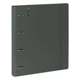 Carpeta Con Recambio Safta Din A4 Cuadro 5 mm Polipropileno Foam 4 Anillas 35 mm Gris Oscuro