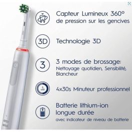 Oral-B Pro 3 3000 Blanco Cepillo de Dientes Eléctrico - 2 Cabezales - Cabeza Redonda - 3 Modos de Cepillado Oral-B Pro 3 3000 Blanco Cepillo de Dientes Eléctrico - 2 Cabezales - Cabeza Redonda - 3 Modos de Cepillado