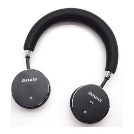 Aiwa Auriculares Inalambricos Bluetooth HSTBTN-800Bk Negro con Cancelación de Ruido y Hyperbass