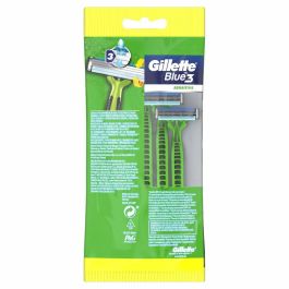 Gillette BLUE 3 SENSITIVE Cuchilla Afeitar Desechable para Hombre, Piel Sensible, Cabezal Oscilante, 5 Unidades