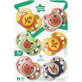 Chupetes - TOMMEE TIPPEE - FUN - 6-18 meses - Juego de 6 - Forma Ortodoncia Simétrica - Silicona sin BPA