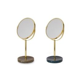 DKD Home Decor Espejo Glam Colección Glam Natural Verde Oscuro Gris Resina Metal 18 x 13 x 32 cm (2 Unidades)