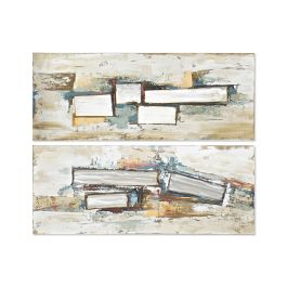 DKD Home Decor Cuadro Beige Gris Lienzo Pino Pintado a Mano Abstracto 3 x 60 x 150 cm (2 Unidades) Precio: 95.5000002. SKU: S3028256