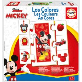 EDUCA BORRAS Juego Aprendo los colores y formas Disney Mickey para Niños +3 años - 6 Tableros y 42 Piezas