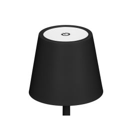 GIFTDECOR Lámpara Metal LED Sobremesa USB Negro, Luz Cálida/Fría, 11x26.5x11cm