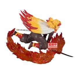 Banpresto BP29069P Figura Vibration Stars Plus de Rengoku Kyojuro de Demon Slayer: Kimetsu No Yaiba - 14 cm PVC y ABS