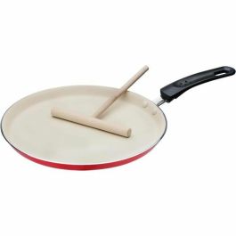 GSW 456715 Crepera de Aluminio 26 cm con Espátula, Exterior Silicona Roja, Para Todo Tipo de Fuegos Incluida Inducción