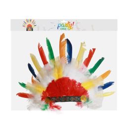 Pluma Indio Multicolor Oeste Hombre Adulto Accesorio Carnaval Eventos Temáticos