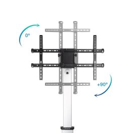 TooQ FS1886M-B Soporte de Suelo con Ruedas Inclinable Ajustable para TV 37-86" / 50kg, VESA 200x200-600x400, Altura 1.2-1.6m