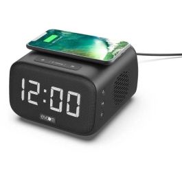 Despertador cargador con altavoz - EVOOM - EV304618 - Negro con carga inalámbrica y altavoz integrado Precio: 57.9900002. SKU: B13VNM7JTV