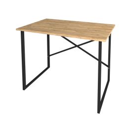 Mesa de Escritorio Alexandra House Living Negro Roble Metal Madera MDP 90 x 75 x 60 cm industrial