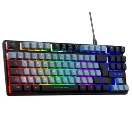 Teclado para juegos - The G-Lab - KEYZ CAESIUM - RGB - Gris y negro - TKL