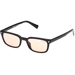 Guess Gafas GU8284 01E Gafas de Sol para Adultos Unisex Rectangulares Negro Brillante Montura Marrón Lente 150 mm