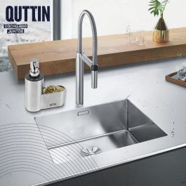 Quttin Portaestropajos con Dispensador, 6.4 cm Ancho x 18.4 cm Alto x 14.8 cm Largo (12 Unidades)