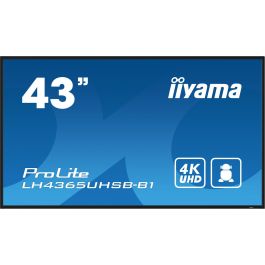 iiyama LH4365UHSB-B1 Monitor Táctil IPS 4K 43" (109cm) UHD 3840x2160 para Uso Comercial 24/7 con WiFi, LAN y Altavoces