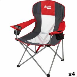 Silla Plegable para Camping Aktive Gris oscuro Rojo 56 x 98 x 59 cm (4 Unidades) Precio: 100.88999965. SKU: B1GLL25XSE