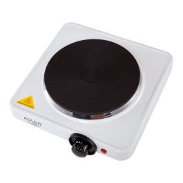 Adler Cocina Eléctrica 1 Quemador 1500W Blanca, Placa Ø185mm, Acero, 5 Niveles de Calor, 25 x 28 x 7 cm