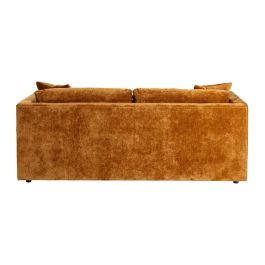 Sofá 3 Plazas Ocre Tejido-Madera 210 X 96 X 86 cm
