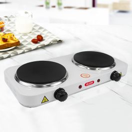 Algon Bbq Cocina Eléctrica 2 Placas 1000W 43.5 cm Largo x 23.5 cm Ancho x 6 cm Alto