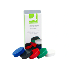 Q-connect Iman para sujecion 25 mm colores surtidos caja de 10 unidades ideal para pizarras magneticas