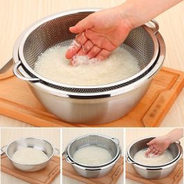 Quttin Escurridor de Cocina de Acero Inoxidable 25.5 cm x 10 cm - Utensilio para Drenar Alimentos (12 Unidades)