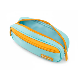 Liderpapel Estuche portatodo Duo 2 cremalleras con bolsillo frontal, azul claro, 220x90x50 mm