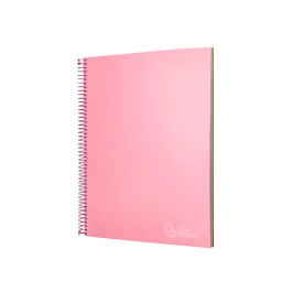 Liderpapel Cuaderno espiral Jolly A4 Micro 140 hojas 75gr Cuadro 5mm 5 bandas 4 taladros tapa forrada color rosa