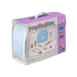 Imaginovo Maletín de Médico Infantil de Madera +3 años, 11 Piezas, Dimensiones 24.5x18x10 cm