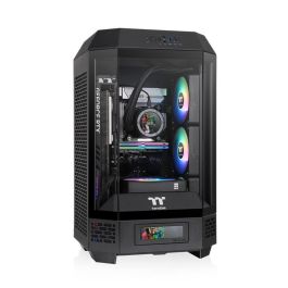 Thermaltake The Tower 250 Mini Tower Negro, Blanco para PC con Pantalla LCD 3.9", Ventiladores 2x120mm, Soporte HDD/SSD 2.5/3.5"