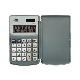 Calculadora Liderpapel Bolsillo Xf15 10 Digitos Con Tapa Solar Y Pilas Color Gris 123x75x12 mm