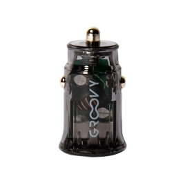 Groovy Cargador Coche Doble USB a 3.4A Gris Oscuro con USB-C, Diseño Transparente y Protección contra Sobrecarga Precio: 5.68999959. SKU: B19HZ9E759