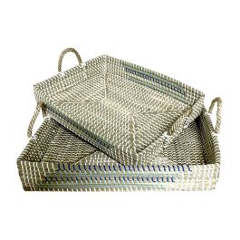 Bandeja Decoracion Tropical DKD Home Decor Turquesa Blanco 38 x 15 x 48 cm Set de 2 Precio: 51.68999968. SKU: S3028988