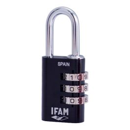 Ifam Candado Combi30 Negro 30mm con Combinación, Cuerpo Aluminio y Arco Acero Cromado, 1000 Combinaciones Precio: 9.89000034. SKU: S7912180