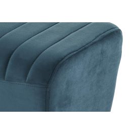 DKD Home Decor Descalzadora Moderna Turquesa de Poliéster y Metal - 90 cm Ancho, 31 cm Fondo, 47 cm Alto