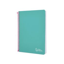 Cuaderno Espiral Liderpapel Din A5 Witty Tapa Dura 80H 90 gr Cuadro 4 mm Con Margen Color Turquesa 5 unidades