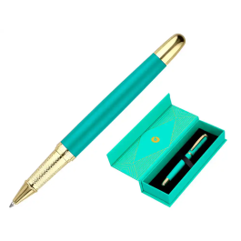 Belius Boligrafo Soiree Aluminio Art Deco Turquesa y Dorado Tinta Azul Caja de Diseño Punta 0,8 mm Precio: 14.69000016. SKU: B197HA54E7