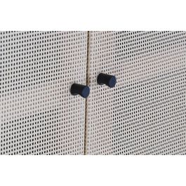 DKD Home Decor Armario Balines Negro Natural Madera Abeto Ratan 160 x 80 x 38 cm