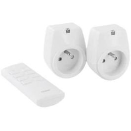 Chacon Kit de 2 Tomas de Corriente Inalámbricas Encendido/Apagado con Control Remoto de 4 Canales 25m 2000W