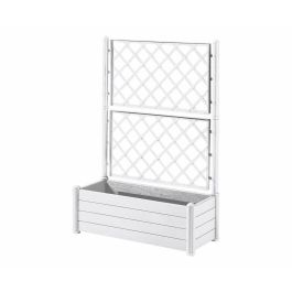 STEFANPLAST Caja de flores rectangular con enrejado - Acabado en madera - 100 x 43 x H 142 cm - 80 L - Blanco Precio: 108.68999966. SKU: S7106026