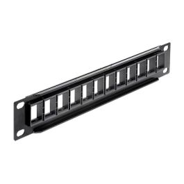 DeLOCK 43259 Patchpanel 12 Puertos RJ45 Negro, 255 mm x 44 mm x 12 mm