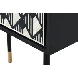 DKD Home Decor Armario Moderno Blanco Negro 180x75x40 cm 2 Puertas Madera MDF