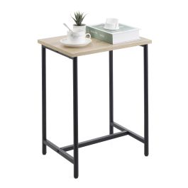 Inde Mesita Auxiliar Madera y Metal Black Moblekit, 40 x 30 x 50 cm (4 Unidades)