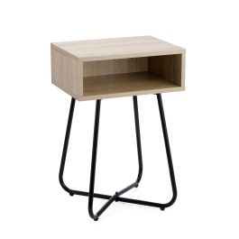 Inde - Moblekit Mesita Auxiliar Metal y Madera 40 x 34 x 60 cm (3 Unidades)