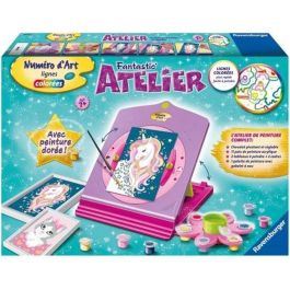 Ravensburger 4005556290345 - Número de arte fantástico 'Atelier' para pintar, con líneas de colores, caballete y pintura dorada