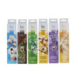 Magic Lights Barritas de incienso 12 unidades, aroma ambar y palo santo