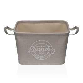 Cesto para la Ropa Sucia Versa Gris Poliéster PVC Metal EVA 38 x 25 x 26 cm