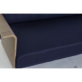 DKD Home Decor Sofá Cama Urban Azul Marrón Negro Poliéster, Metal y Eucalipto, Desmontable, 203x87x81 cm