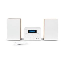 Thomson THO1720571422647 Microsistema COZY MIC121BT Reproductor CD, Bluetooth, Radio FM, MP3, USB, Madera y Blanco