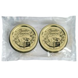 Bormioli Rocco Set de 2 Tapas de Acero Inoxidable Quattro Stagioni 86 mm para Botes, Apto Frigorífico, Fabricado en Italia